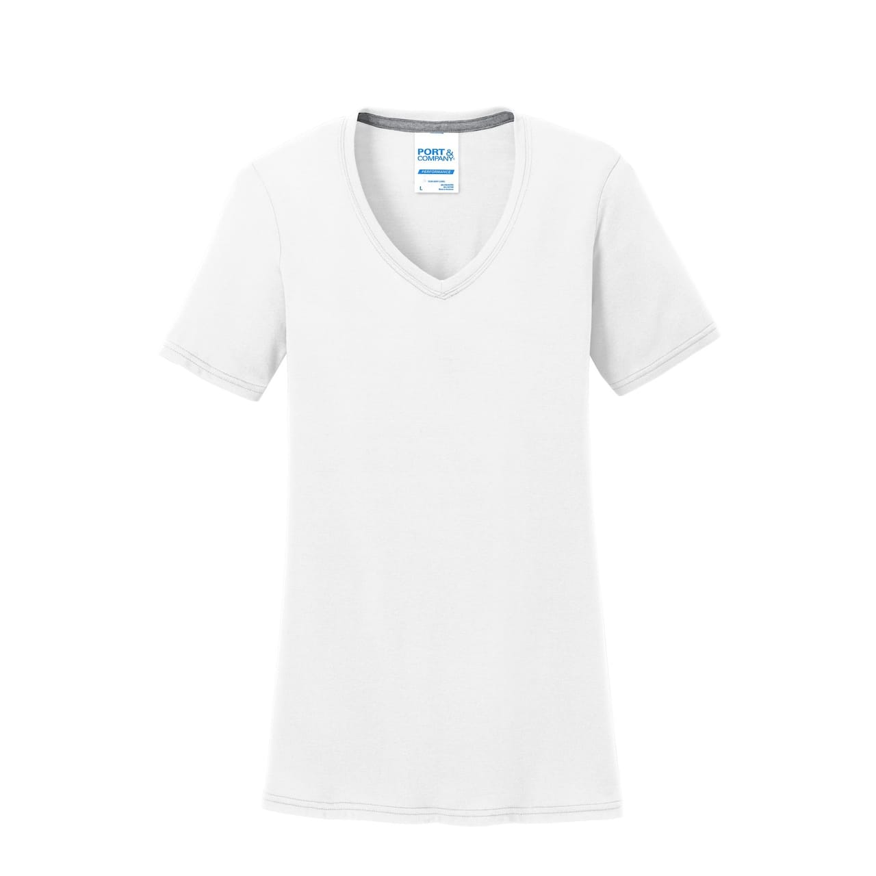 Port & Company® Neutrals Ladies Performance Blend V-Neck T-Shirt